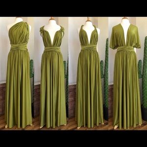 Avocado green convertible bridesmaid dress